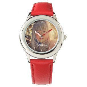 Personalized Photo Kids Family Name Girls Watch