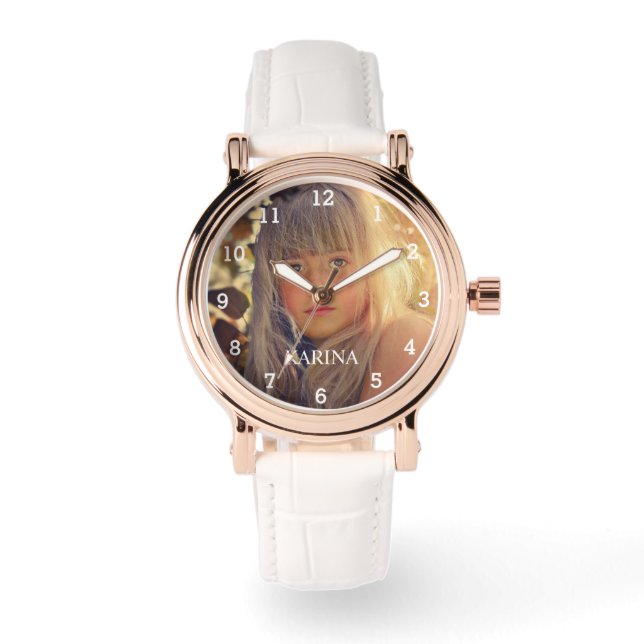 Personalized Photo Kids Family Name Watch (Front)