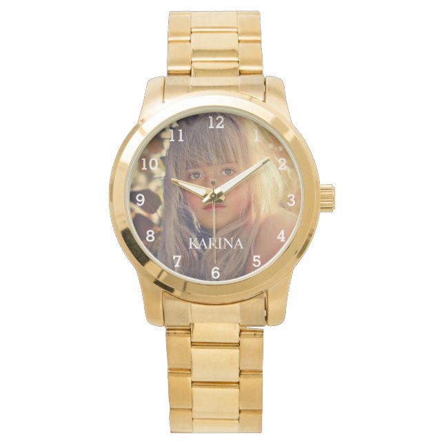 Personalized Photo Kids Family Name Watch (Front)