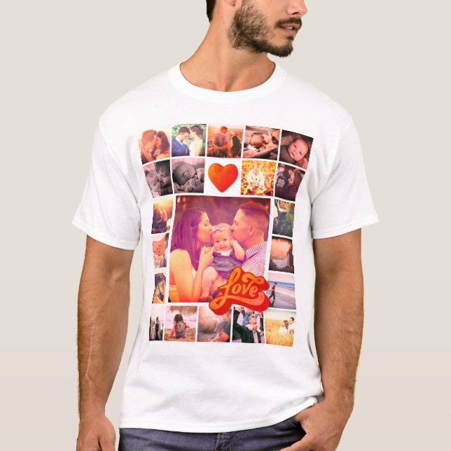 Personalized Photo love heart T-Shirt (Front)