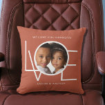 Personalized Photo Love Keepsake Grandpa Throw Pillow<br><div class="desc">This We Love You Grandpa Photo Pillow is decorated with the word LOVE in white typography on a rust terracotta background.
Easily customizable with your photo and name.
Perfect as a Father's Day or Grandparent's Day gift.</div>