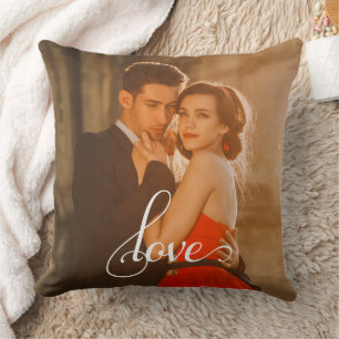 Personalized Photo LOVE Keepsake Throw Pillow