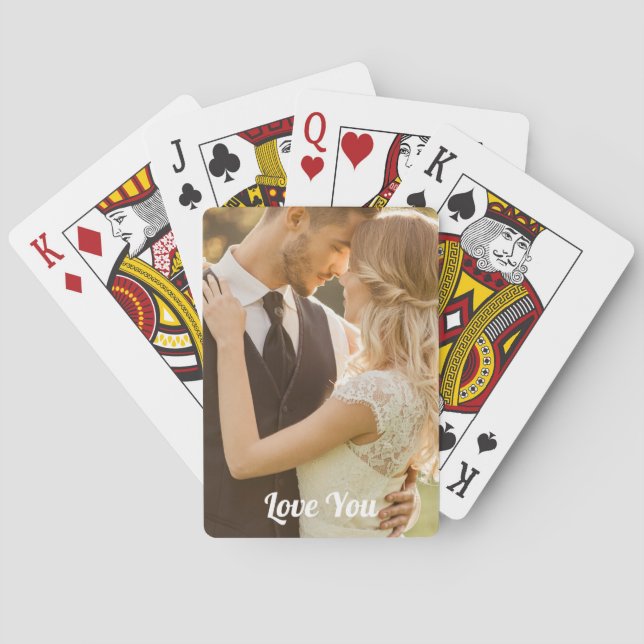 Personalized Photo Love Script Playing Cards (Back)
