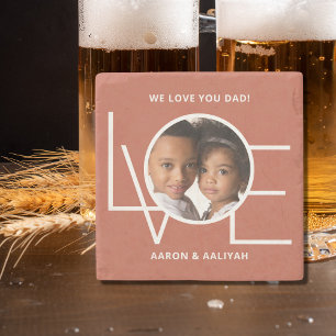 Personalized  Photo Love You Dad Stone Coaster