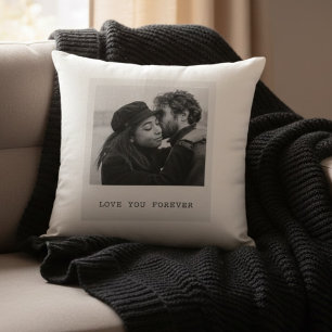 Personalized Photo – Love You Forever Throw Pillow
