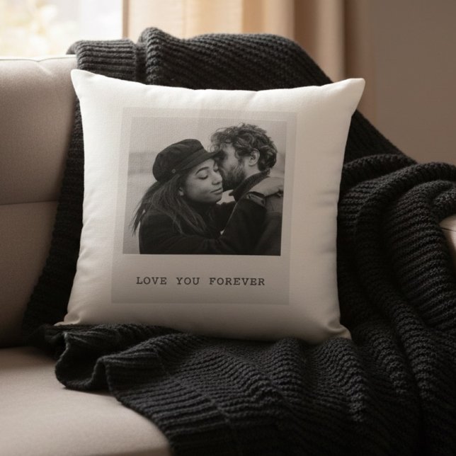 Personalized Photo – Love You Forever Throw Pillow (Creator Uploaded)