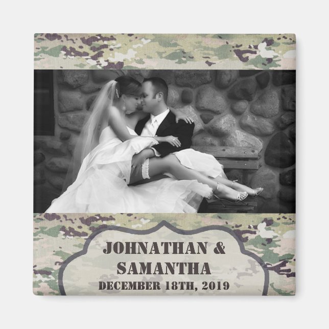 Personalized Photo Magnet Army OCP Camo Uniform (Front)