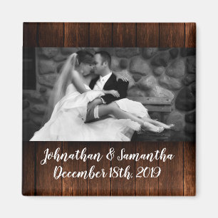 Personalized Photo Magnet Barn Wood Country Rustic