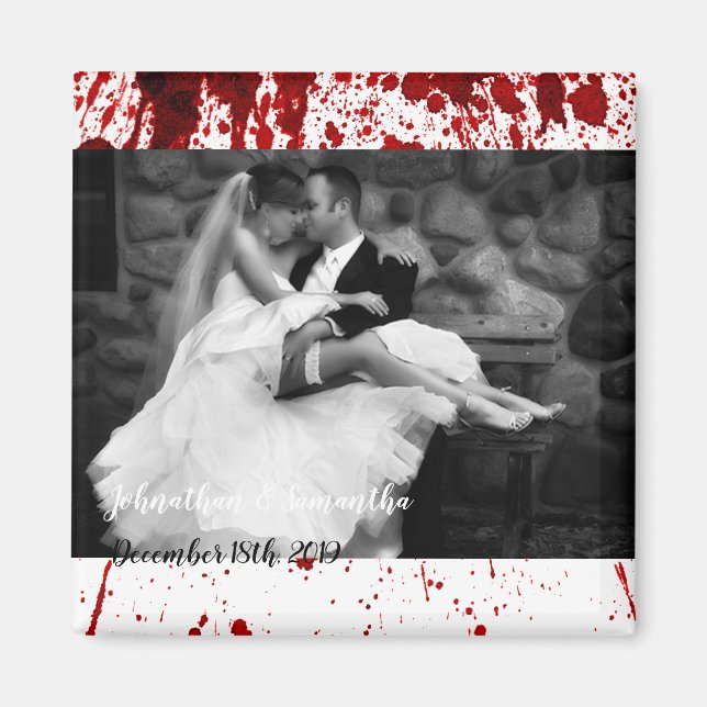Personalized Photo Magnet Blood Splatter Vampire G (Front)