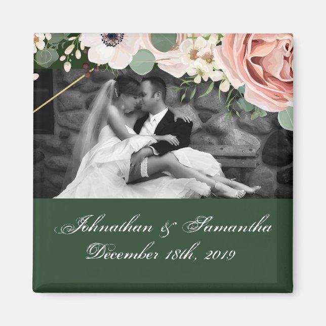 Personalized Photo Magnet Geometric Garden Hunter (Front)