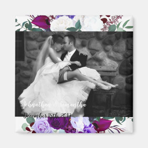 Personalized Photo Magnet Lavender Hibiscus on W