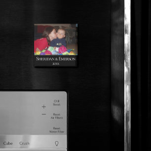 Personalized Photo Magnet Minimalist Name Year