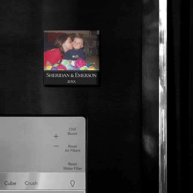 Personalized Photo Magnet | Minimalist Name Year (Creator Uploaded)