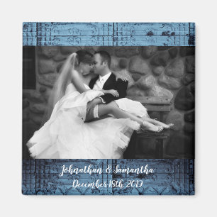 Personalized Photo Magnet Rustic Tin Panel Ceiling