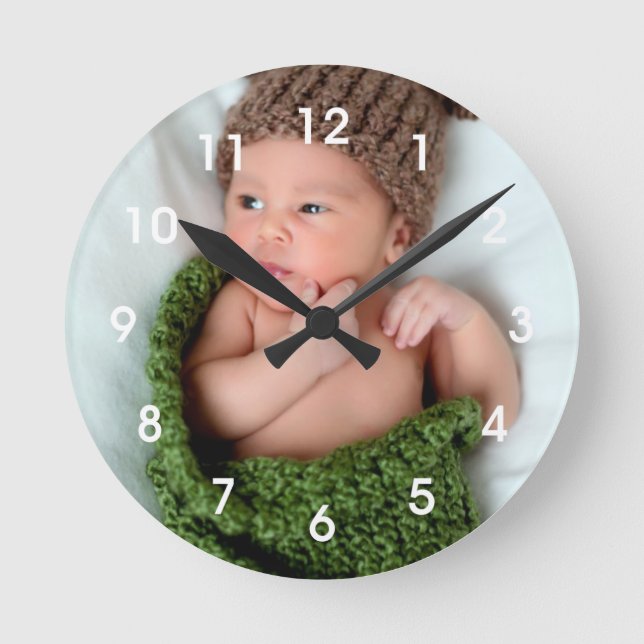 Personalized Photo Make It Yourself Round Clock (Front)