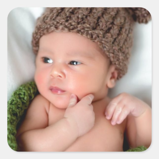 Personalized Photo Make It Yourself Square Sticker (Front)