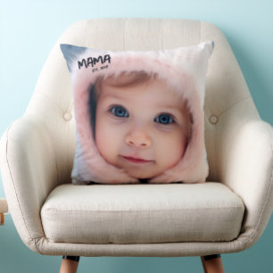 Personalized Photo Mama Established Mother Throw Pillow