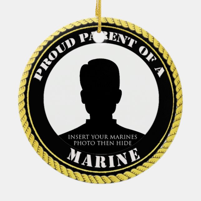 Personalized Photo Marine Parent Ornament (Back)