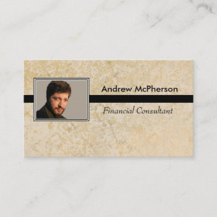 Personalized Photo Masculine Marble Tile Business Card