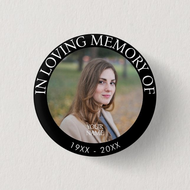 Personalized Photo Memorial 1 Inch Round Button (Front)