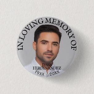 Personalized Photo Memorial 1 Inch Round Button