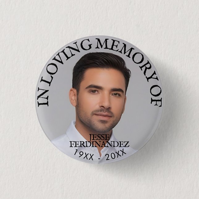 Personalized Photo Memorial 1 Inch Round Button (Front)