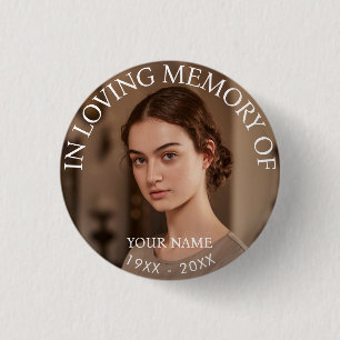 Personalized Photo Memorial 1 Inch Round Button