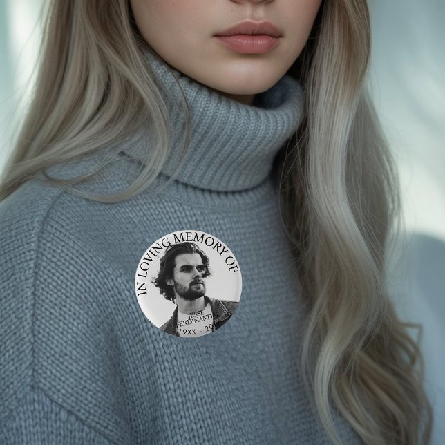 Personalized Photo Memorial 1 Inch Round Button (Creator Uploaded)