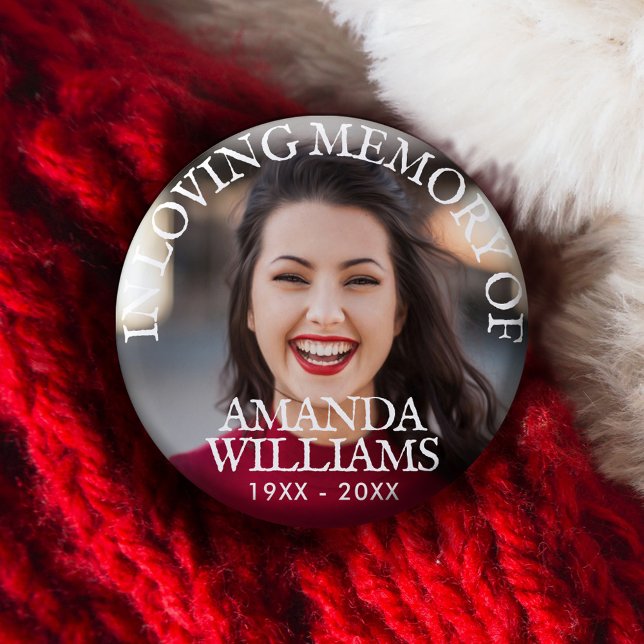 Personalized Photo Memorial 1 Inch Round Button (Creator Uploaded)