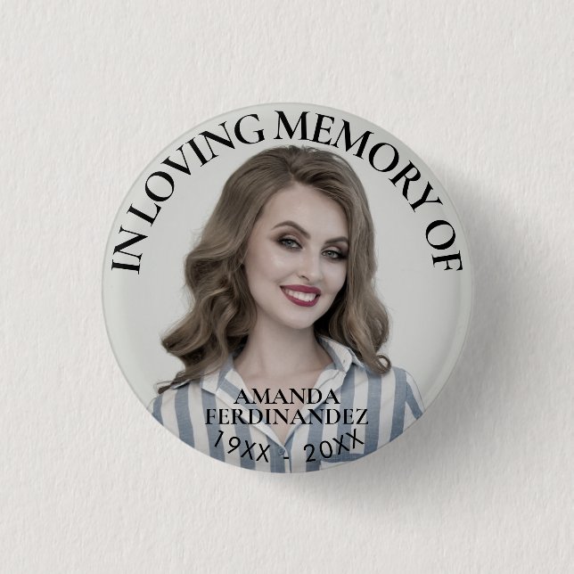 Personalized Photo Memorial 1 Inch Round Button (Front)