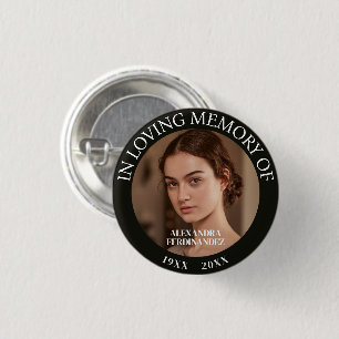 Personalized Photo Memorial 1 Inch Round Button