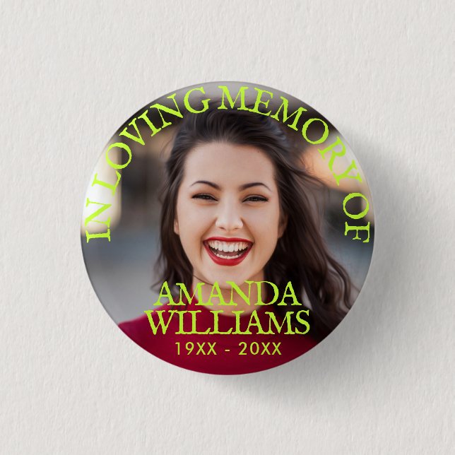 Personalized Photo Memorial 1 Inch Round Button (Front)