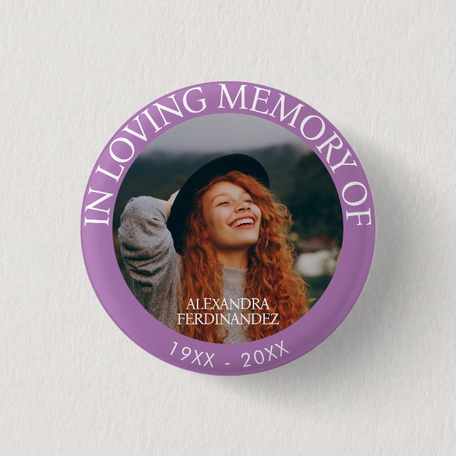 Personalized Photo Memorial 1 Inch Round Button (Front)