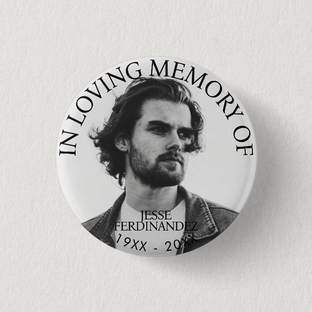 Personalized Photo Memorial 1 Inch Round Button (Front)