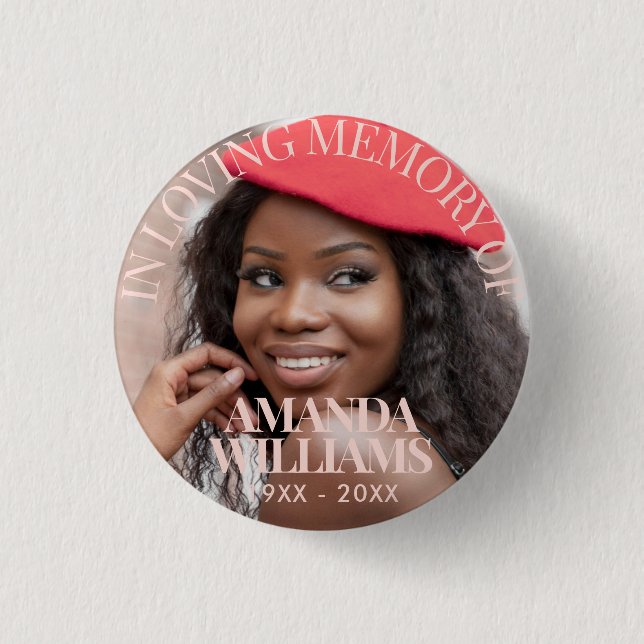 Personalized Photo Memorial 1 Inch Round Button (Front)