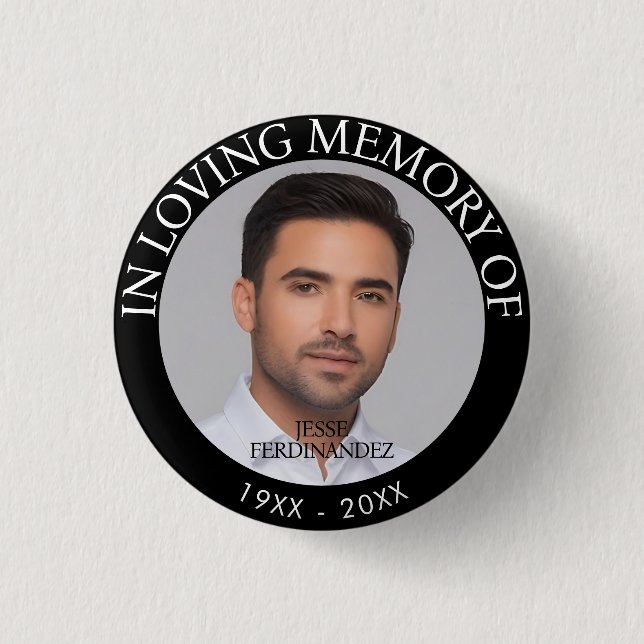 Personalized Photo Memorial 1 Inch Round Button (Front)