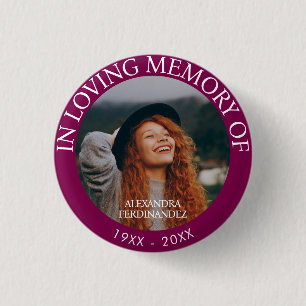 Personalized Photo Memorial 1 Inch Round Button