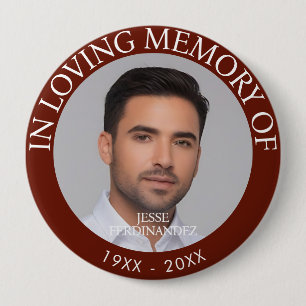 Personalized Photo Memorial 4 Inch Round Button