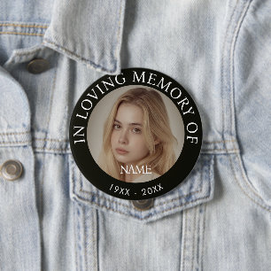 Personalized Photo Memorial 4 Inch Round Button