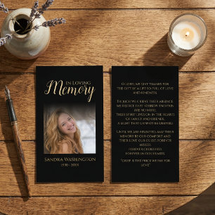 Personalized Photo Memorial Business Card