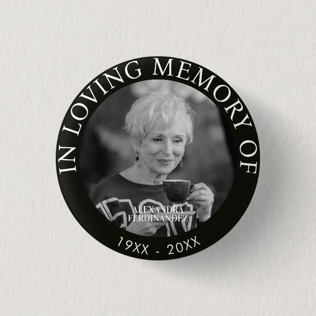 Personalized Photo Memorial Button (Front)