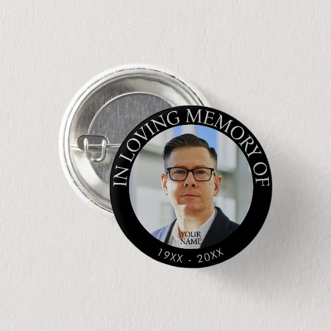 Personalized Photo Memorial Button (Front & Back)