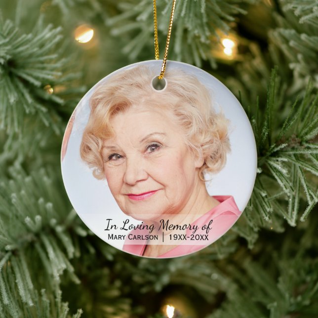Personalized Photo Memorial In Loving Memory Ceramic Ornament (Tree)