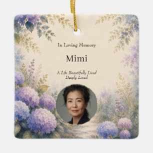 Personalized Photo Memorial Ornament   Watercolor