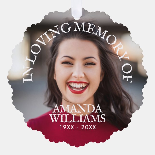 Personalized Photo Memorial Paper Ornament Card (Front)