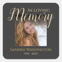 Personalized Photo Memorial Square Sticker