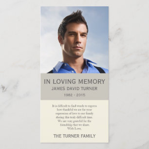 Personalized Photo Memorial Sympathy Thank You Card