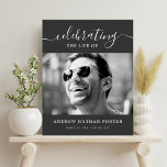 Personalized Photo Memorial Tribute Remembrance  Poster<br><div class="desc">Charcoal grey custom photo and message for memorial service.</div>