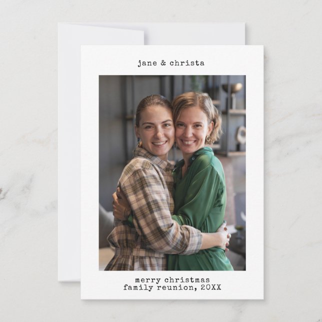 Personalized Photo Memory Minimalist Holiday Card (Front)