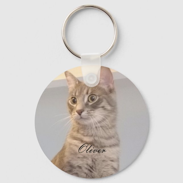 Personalized Photo Metal Circle Keychain (Front)